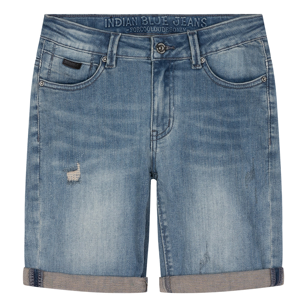 Indian Blue Jeans Blue Gray Damage Andy Short