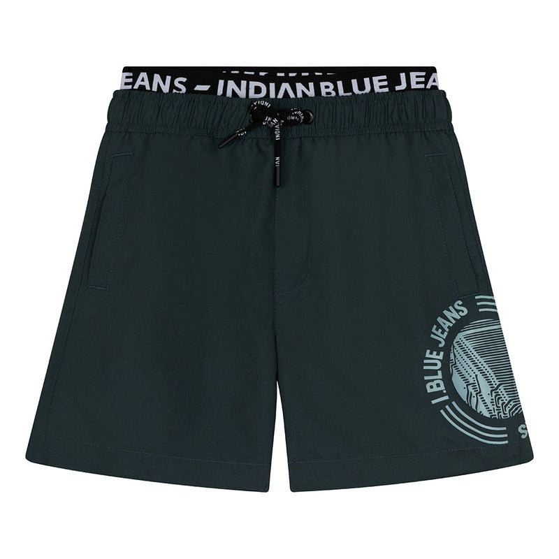 Jongens Beachshort I.Blue Jeans van Indian Blue Jeans in de kleur Dark Olive in maat 176.