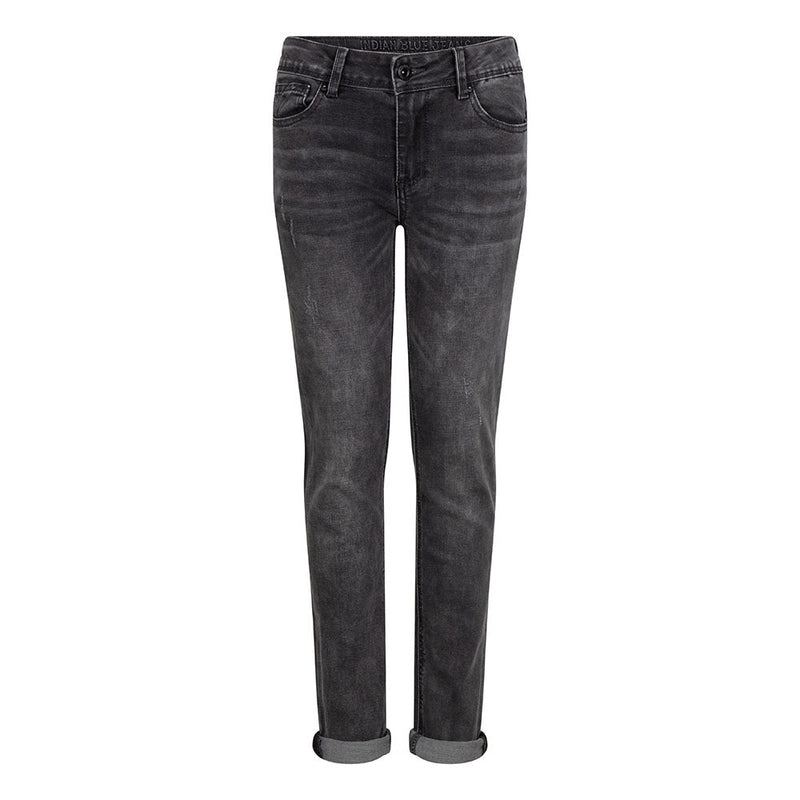 Jongens Grey Ryan Skinny Fit van Indian Blue Jeans in de kleur Grey Denim in maat 176.