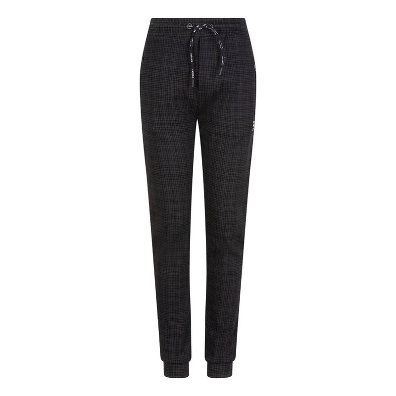 Jongens Jog Pant Check van Indian Blue Jeans in de kleur Black in maat 176.