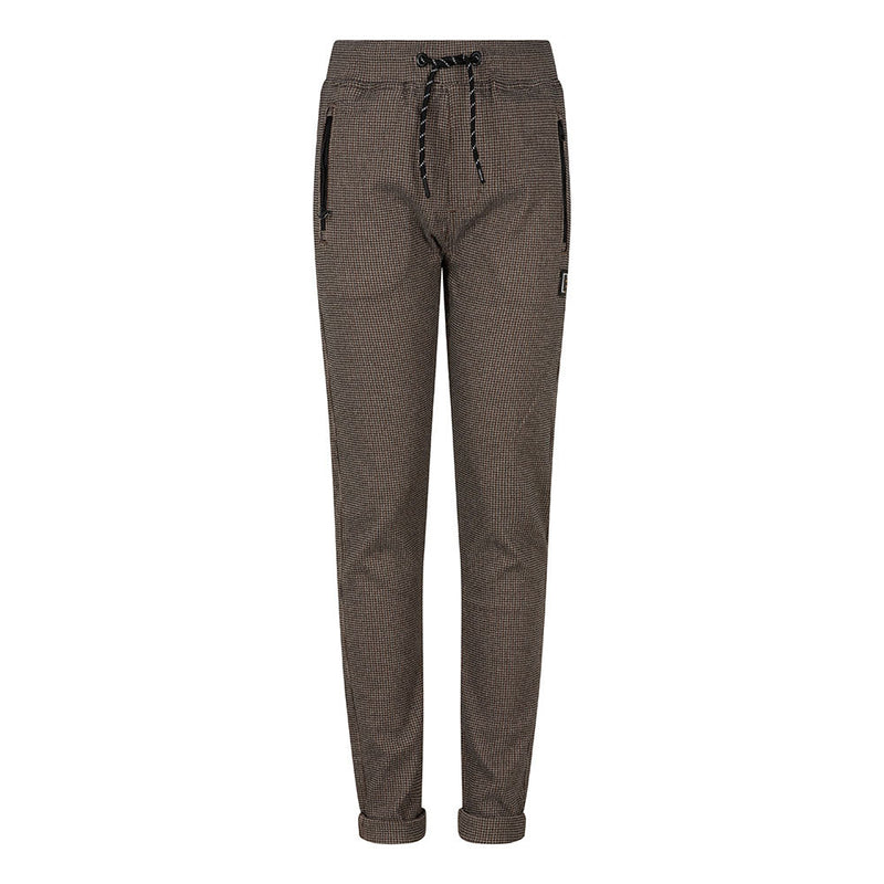 Jongens Jog Pant Check van Indian Blue Jeans in de kleur Walnut Brown in maat 176.