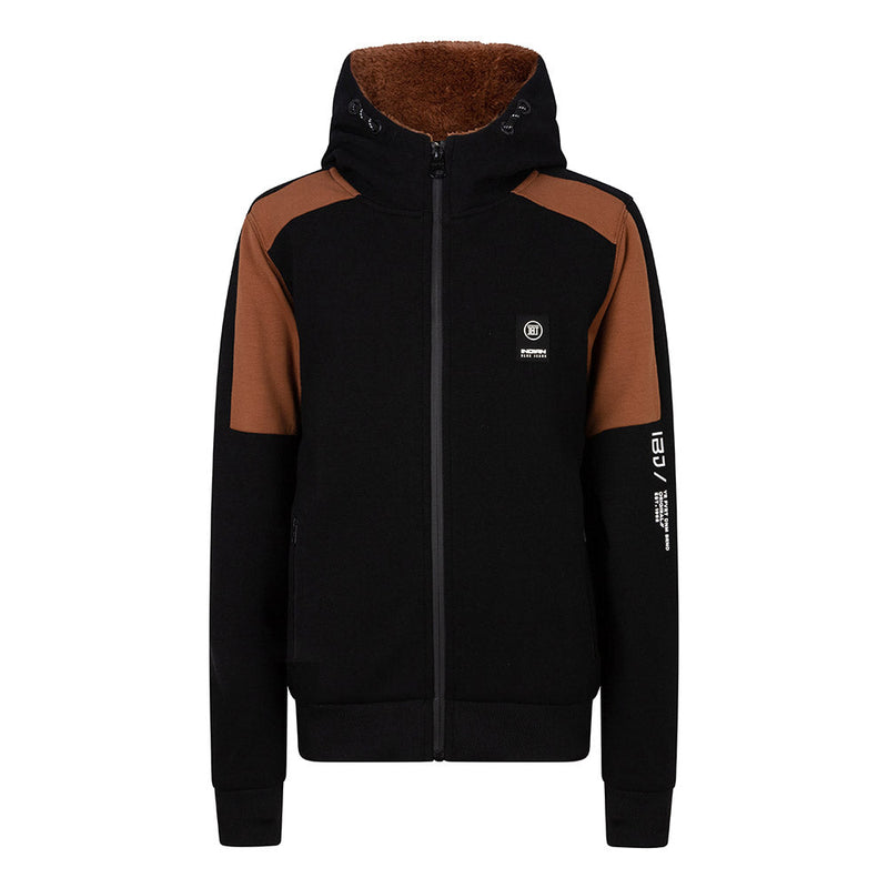 Jongens Hooded Zipper Teddy van Indian Blue Jeans in de kleur Black in maat 176.