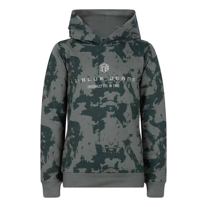 Jongens Hooded Aop Indian van Indian Blue Jeans in de kleur Frost Green in maat 176.