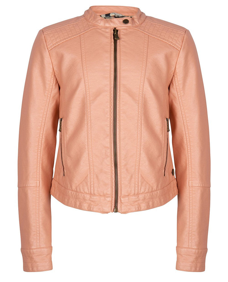 Meisjes FAKE LEATHER JACKET van Indian Blue Jeans in de kleur Blush Pink in maat 164.