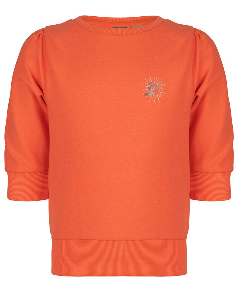 Meisjes CREWNECK BASIC van Indian Blue Jeans in de kleur Bright Orange in maat 176.