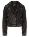 Meisjes BIKER DENIM JACKET van Indian Blue Jeans in de kleur Dark Grey Denim in maat 176.