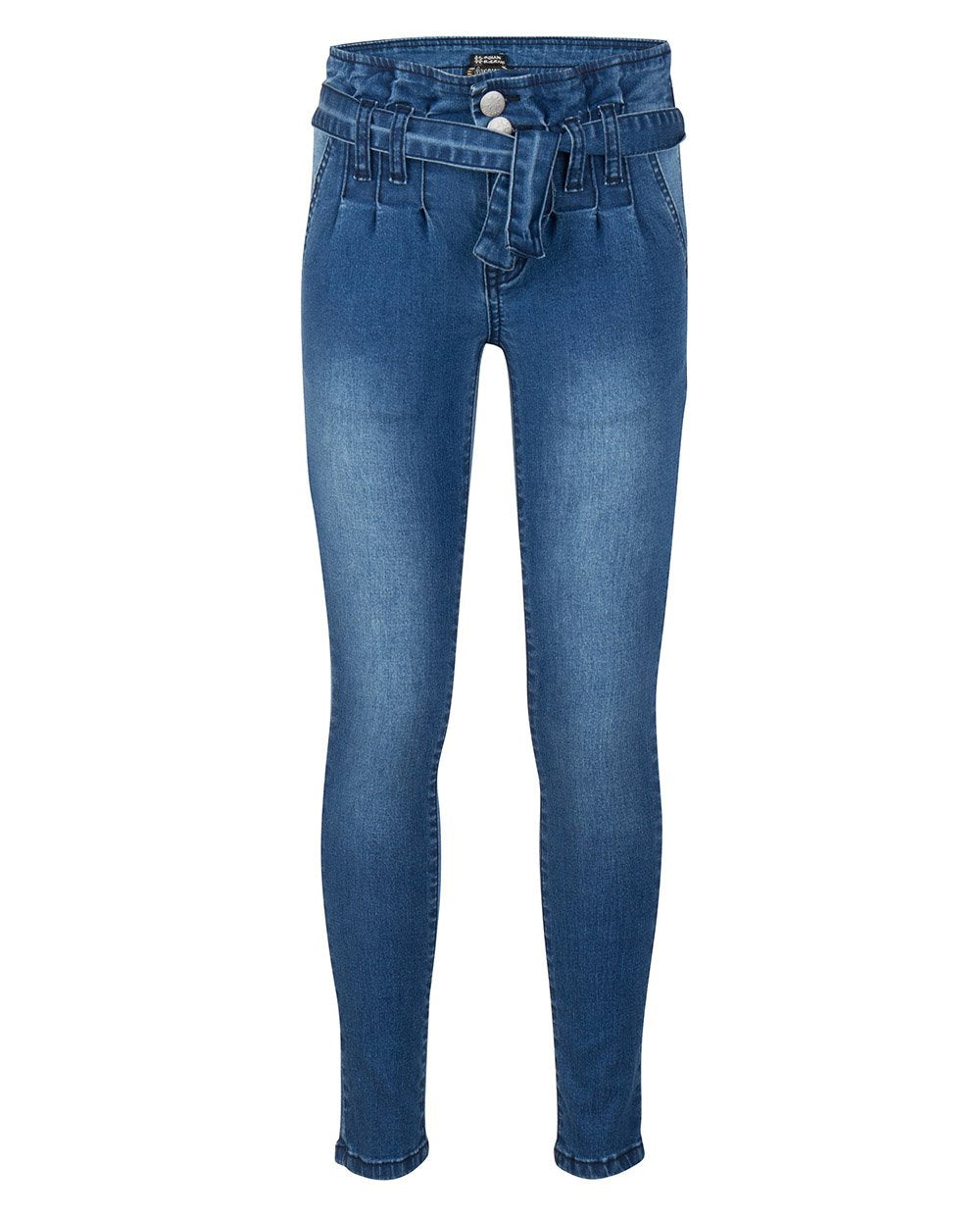 Meisjes BLUE LIV PAPERBAG FIT van Indian Blue Jeans in de kleur Medium Denim in maat 176.
