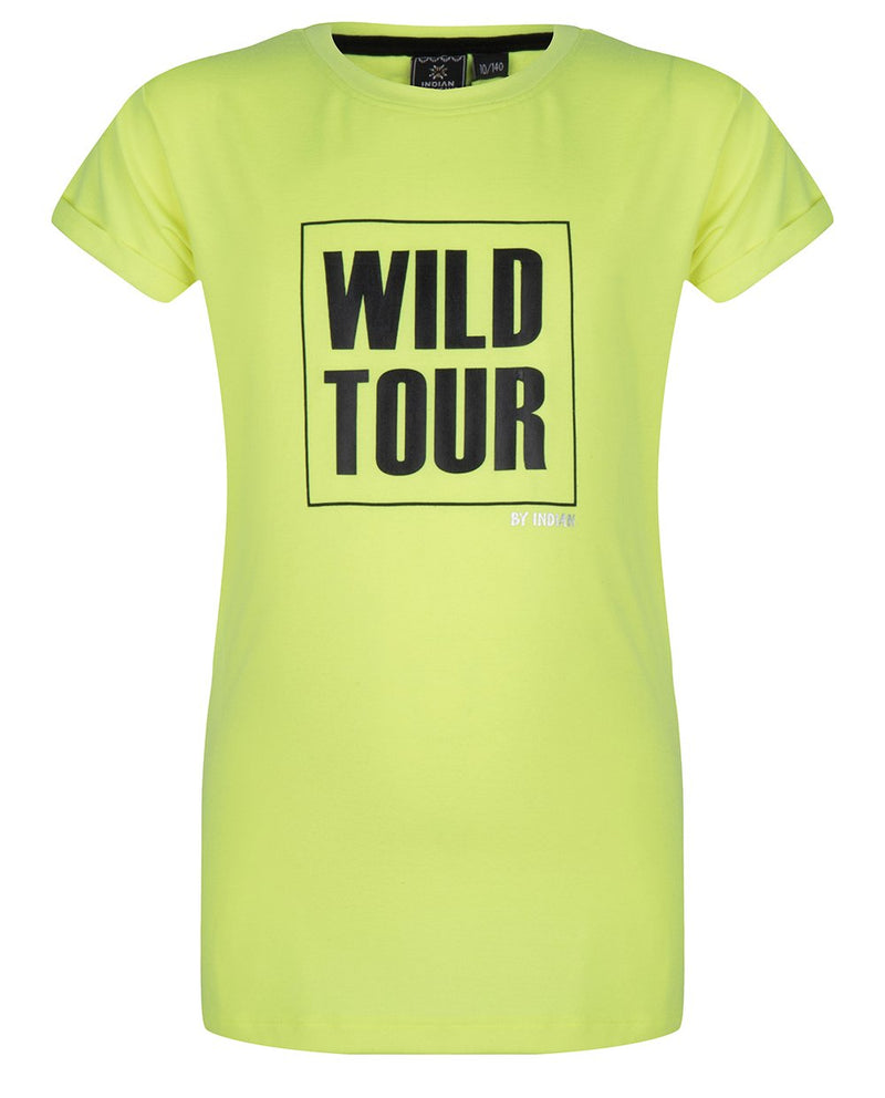 Meisjes T-SHIRT SS TOUR van Indian Blue Jeans in de kleur Fresh Lime in maat 176.