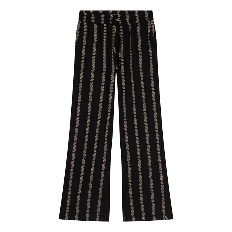 Meisjes Wide Pants Printed Stripe van Indian Blue Jeans in de kleur Black in maat 176.