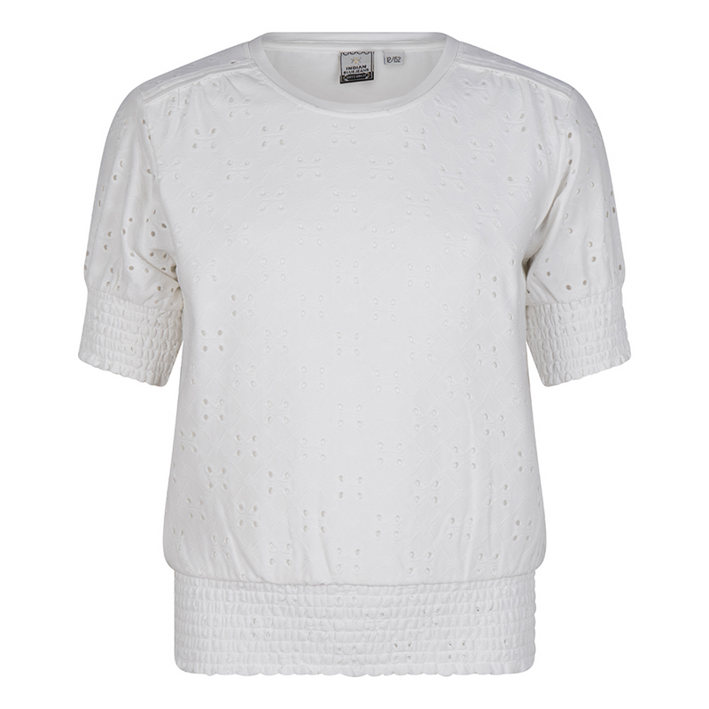 Meisjes Broderie T-Shirt van Indian Blue Jeans in de kleur Off White in maat 176.