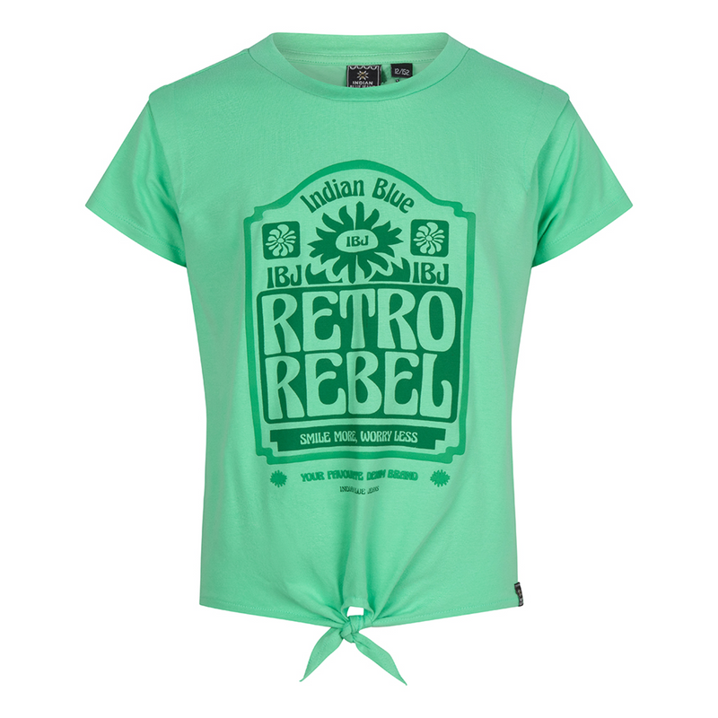Meisjes T-shirt Knot Tee van Indian Blue Jeans in de kleur Ming green in maat 176.