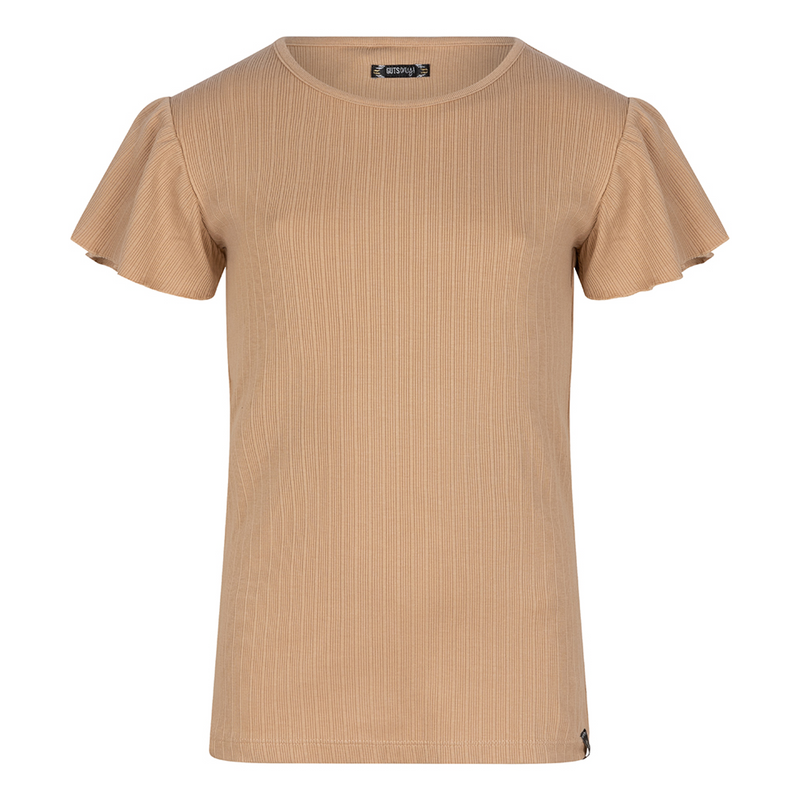 Meisjes T-shirt Fancy Rib van Indian Blue Jeans in de kleur Camel sand in maat 176.