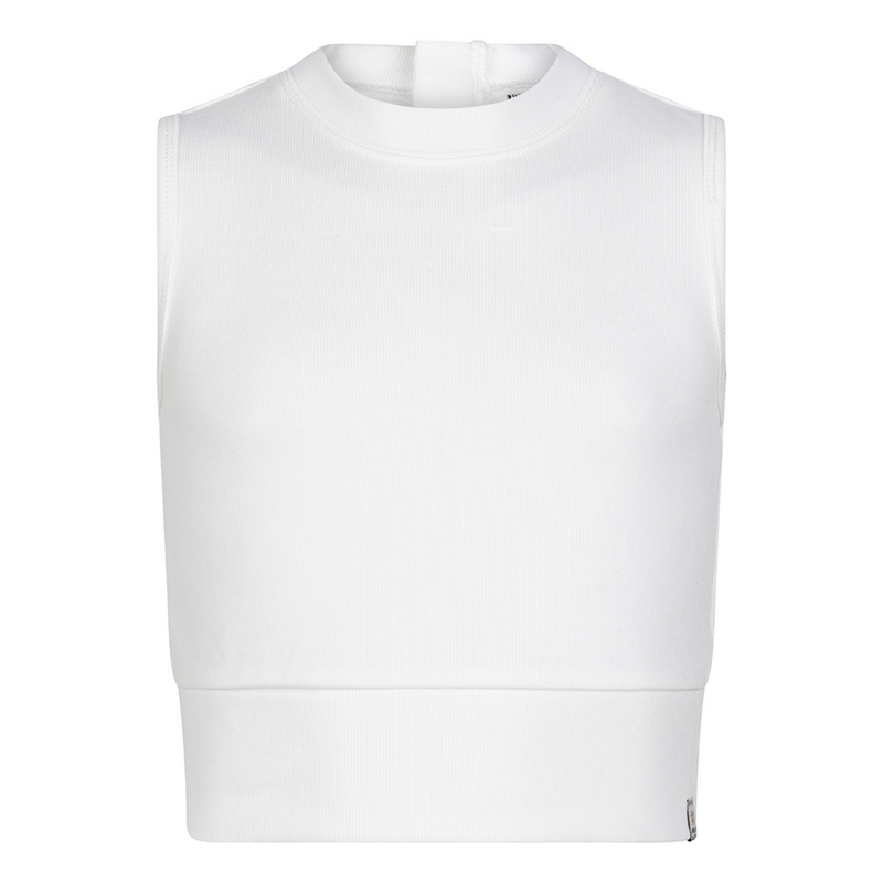 Meisjes Cropped Singlet Rib Zip van Indian Blue Jeans in de kleur Off White in maat 176.