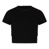 Meisjes Cropped T-Shirt Rib Zip van Indian Blue Jeans in de kleur Black in maat 176.