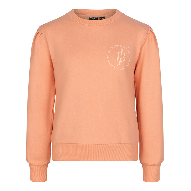 Meisjes Sweater Logo IBJ van Indian Blue Jeans in de kleur Coral Peach in maat 176.