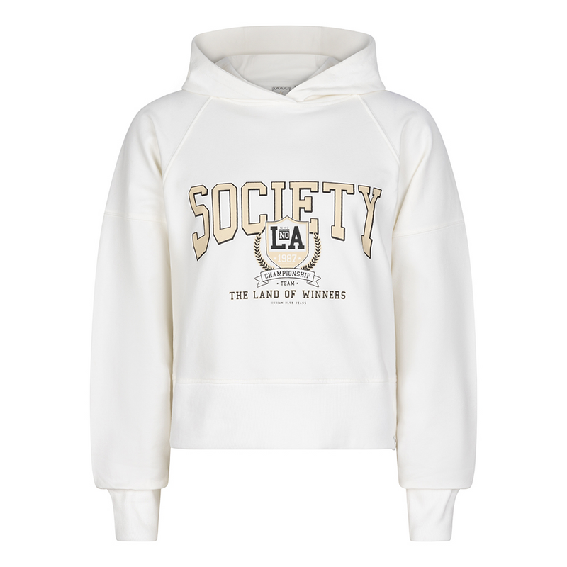 Meisjes Hoodie Society van Indian Blue Jeans in de kleur Off White in maat 176.