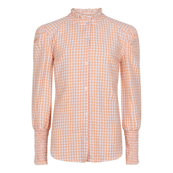 Meisjes Shirt Longsleeve Small Check van Indian Blue Jeans in de kleur Coral Peach in maat 176.