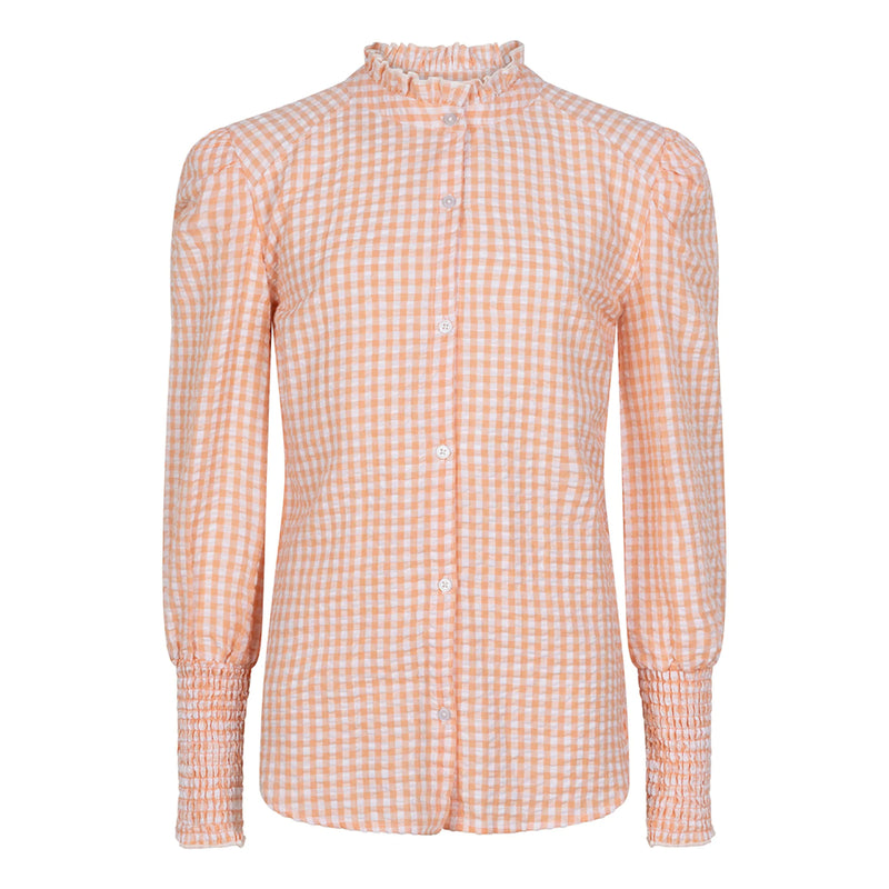 Meisjes Shirt Longsleeve Small Check van Indian Blue Jeans in de kleur Coral Peach in maat 176.