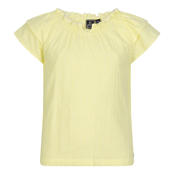 Meisjes Shirt Short Sleeve Fancy Check van Indian Blue Jeans in de kleur Vanilla in maat 176.