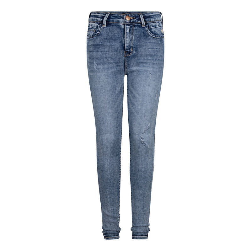 Meisjes Blue Lois High Waist Skinny Fit van Indian Blue Jeans in de kleur Used Medium Denim in maat 176.
