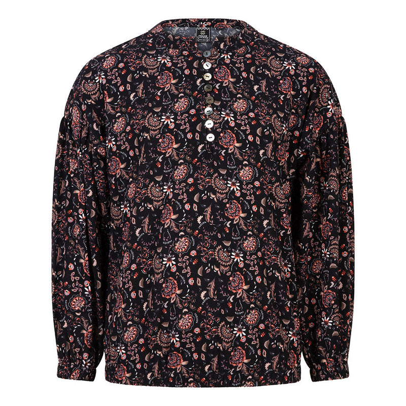Meisjes Paisley Button Shirt van Indian Blue Jeans in de kleur Black in maat 176.