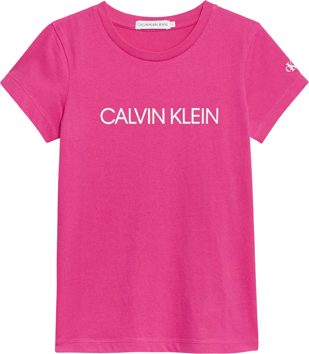 Meisjes INSTITUTIONAL SLIM T-SHIRT van Calvin Klein in de kleur Hot Magenta in maat 176.