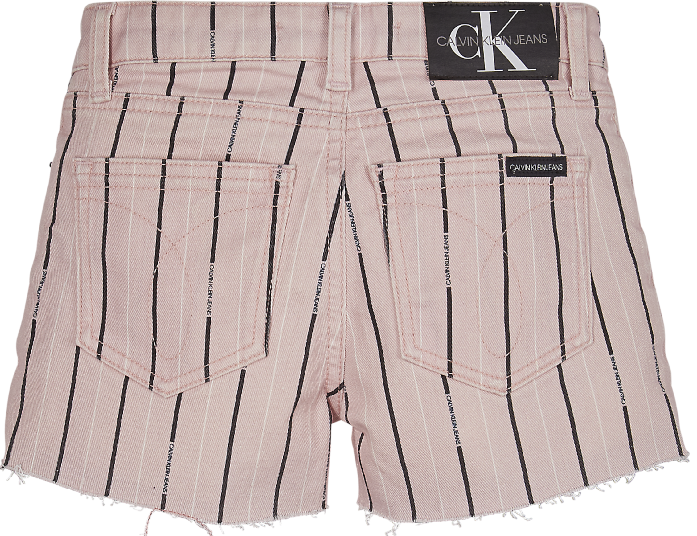 Meisjes Straight Mr Short Striped Pink van Calvin Klein in de kleur Roze in maat 176.