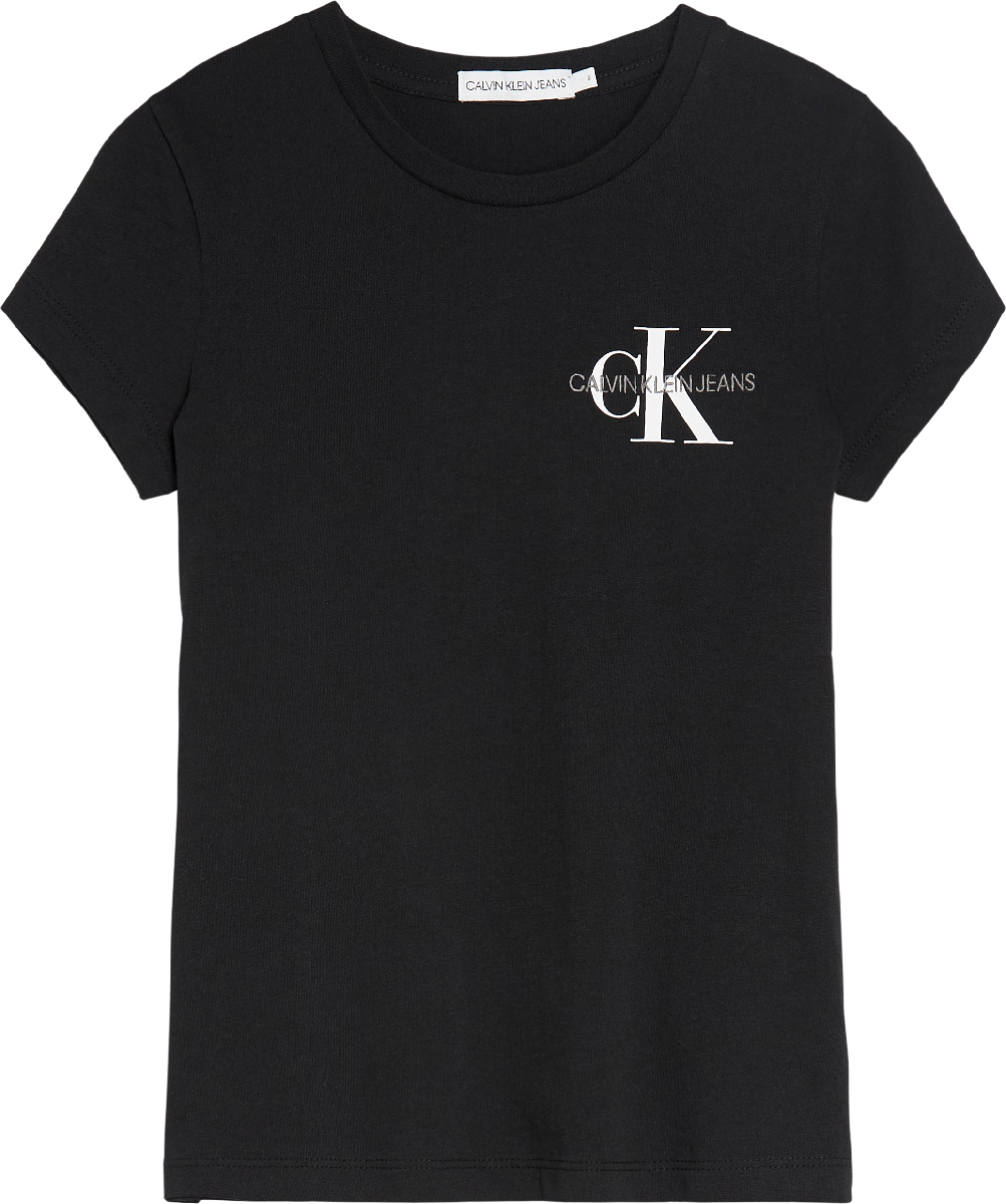 Meisjes CHEST MONOGRAM TOP T-SHIRT van Calvin Klein in de kleur Ck Black in maat 176.