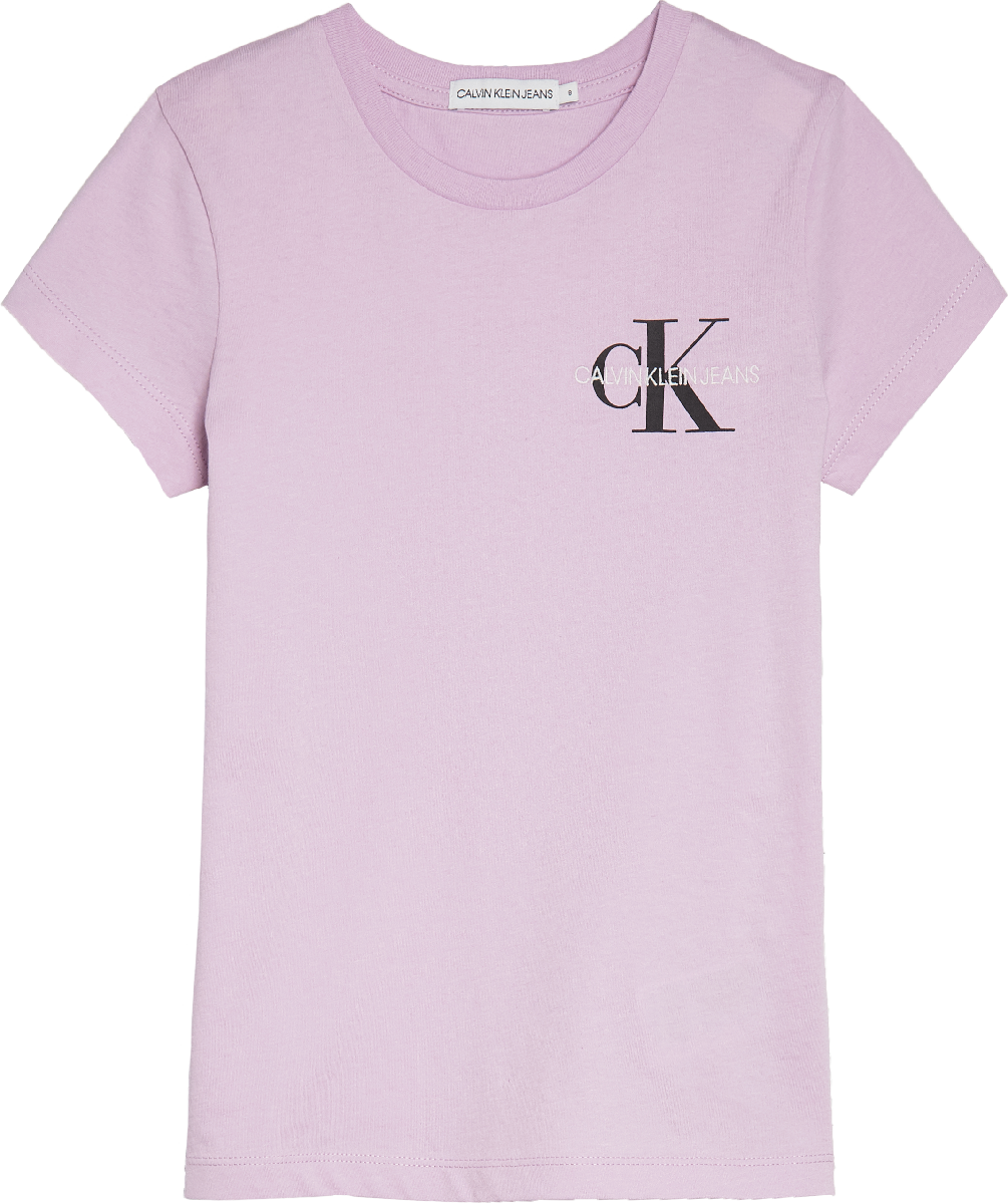 Meisjes CHEST MONOGRAM TOP T-SHIRT van Calvin Klein in de kleur Lavender Pink in maat 176.