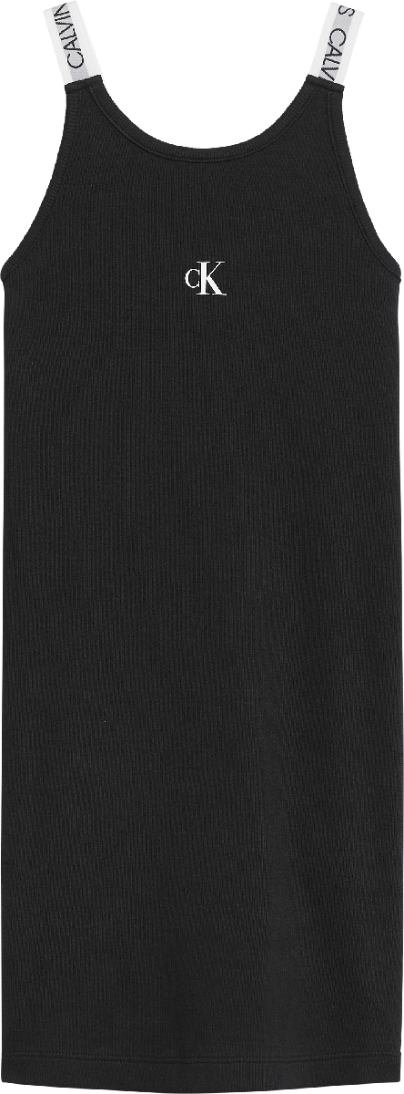 Meisjes LOGO TAPE RIB STRAP TOP van Calvin Klein in de kleur Ck Black in maat 176.