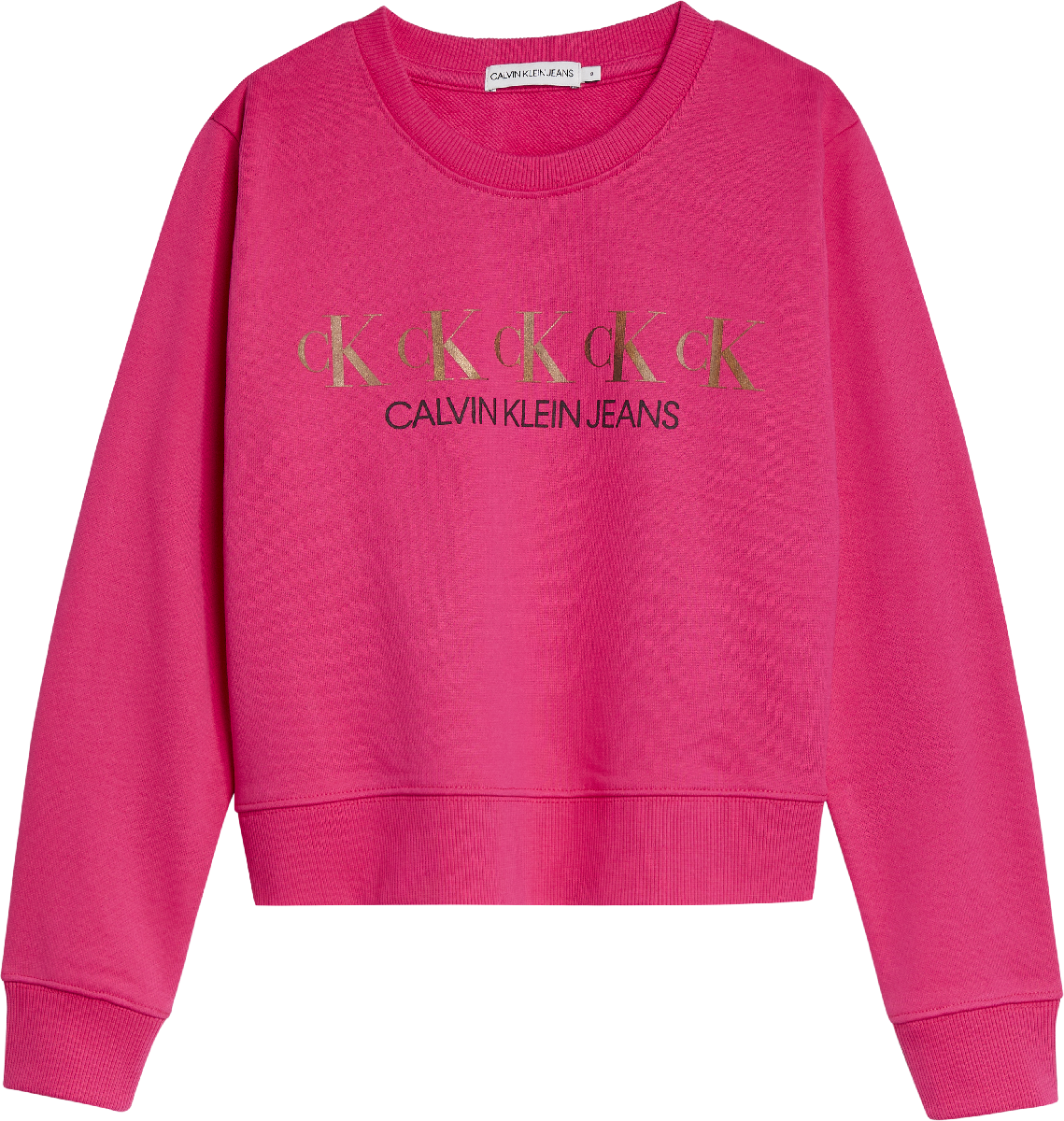 Meisjes CK REPEAT FOIL SWEATER van Calvin Klein in de kleur Hot Magenta in maat 176.