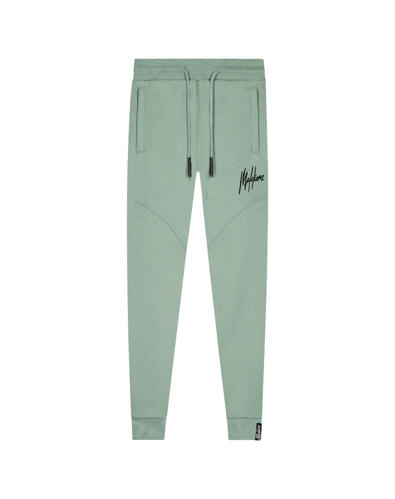Jongens Junior Essentials Trackpants Dark Sage/Black van Malelions in de kleur Dark Sage/Black in maat 176.
