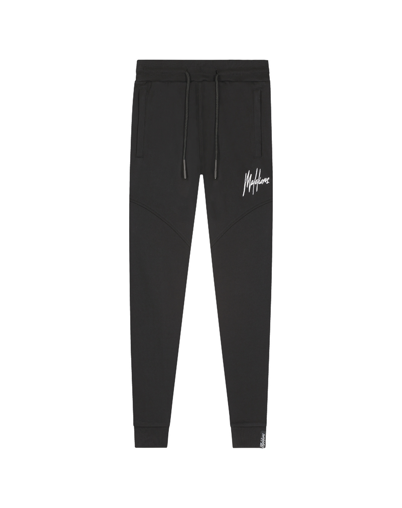 Jongens Junior Essentials Trackpants Black/White van Malelions in de kleur Black/White in maat 176.