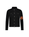 Jongens Junior Captain Denim Jacket Black van Malelions in de kleur Black in maat 176.