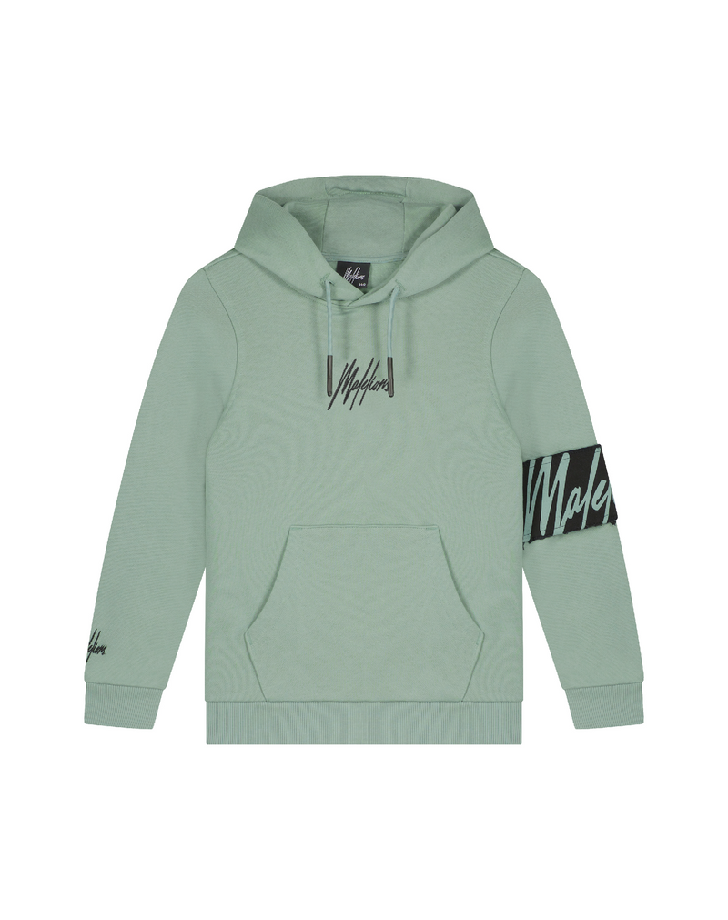 Jongens Junior Captain Hoodie Dark Sage/Black van Malelions in de kleur Dark Sage/Black in maat 176.
