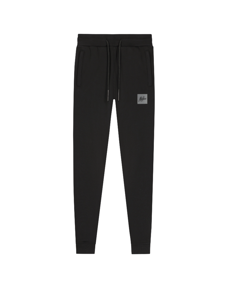 Jongens Junior Patch Trackpants Black van Malelions in de kleur Black in maat 176.
