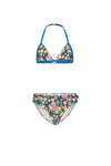 Meisjes Girls tropical flowers ao triangle bikini van Just Beach in de kleur Tropical flowers in maat 140.
