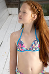 Meisjes Girls tropical flowers ao triangle bikini van Just Beach in de kleur Tropical flowers in maat 140.