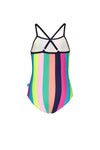 Meisjes Girls tropical stripes ao swimsuit van Just Beach in de kleur Tropical stripes in maat 140.