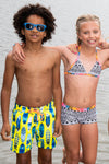Jongens Boys long swimshort with ao van Just Beach in de kleur Surfboard ao in maat 140.