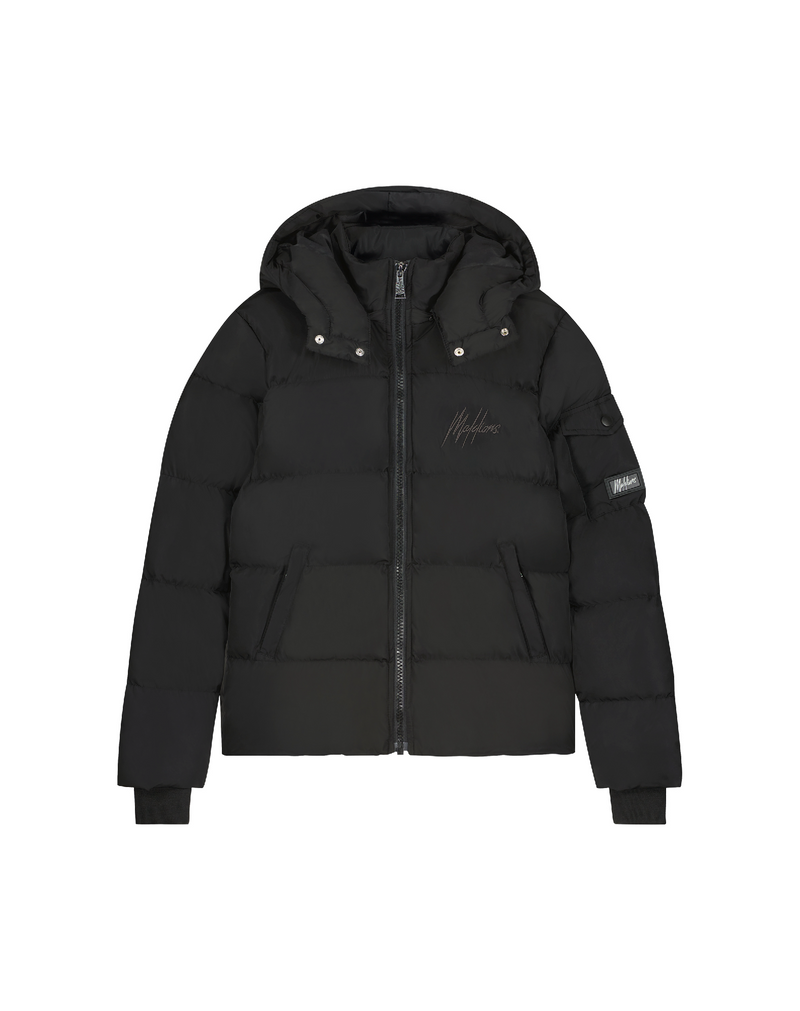 Jongens Junior Patch Puffer Black van Malelions in de kleur Black in maat 176.