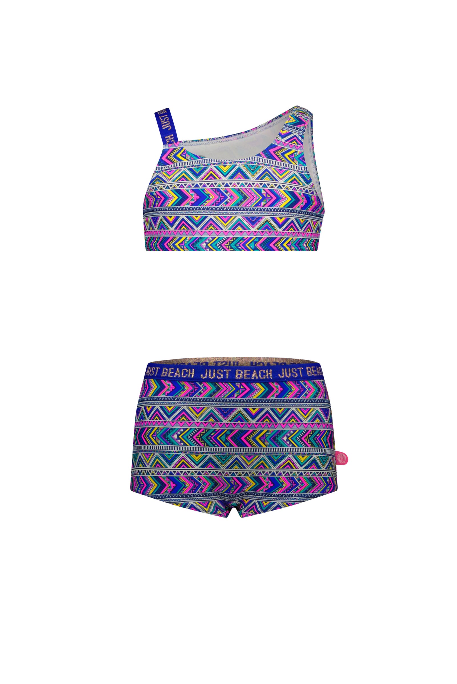 Just Beach Girls palm tree bikini with sporty elastic details