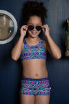 Just Beach Girls palm tree bikini with sporty elastic details