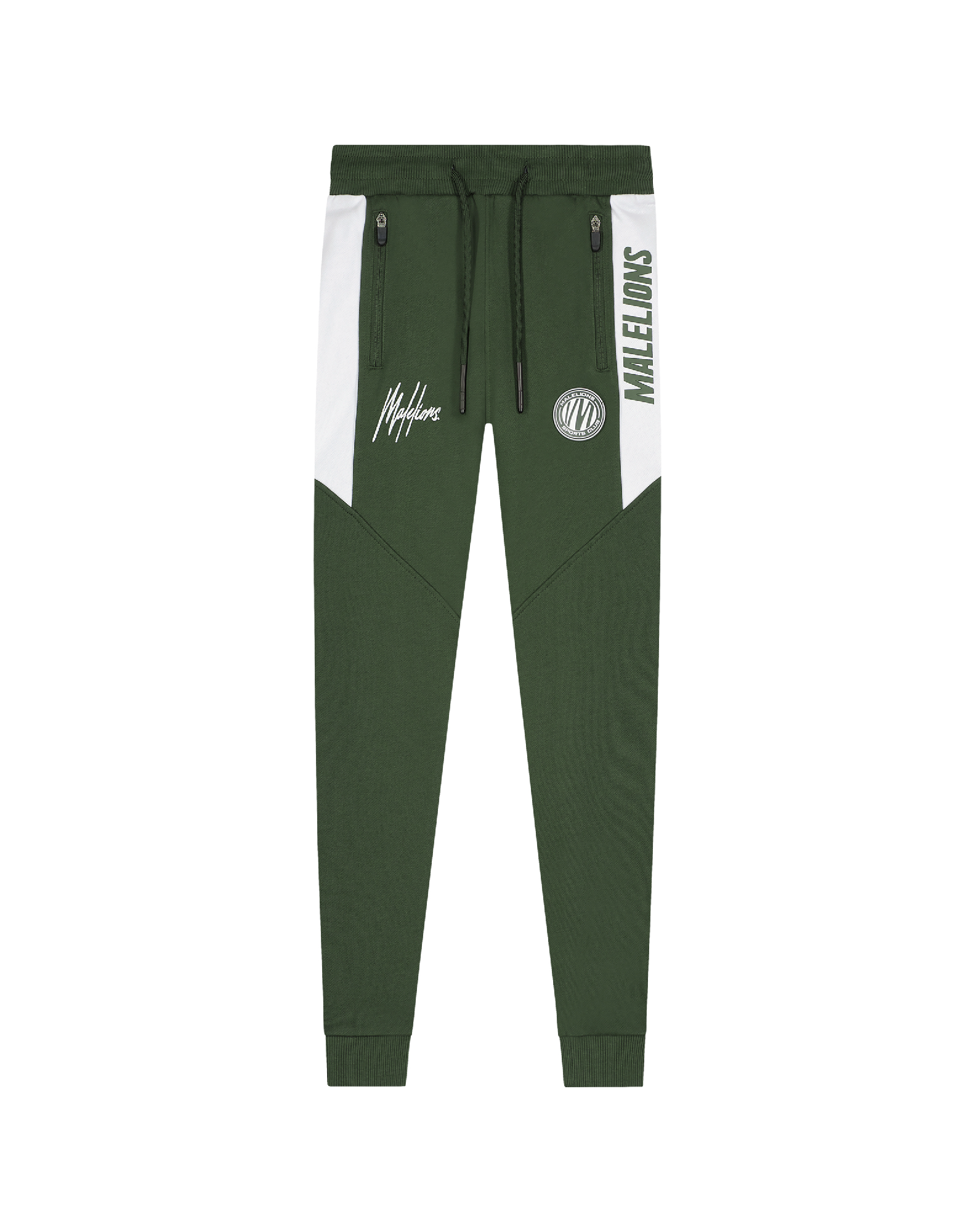 Malelions Junior Sport Coach Trackpants Army/White