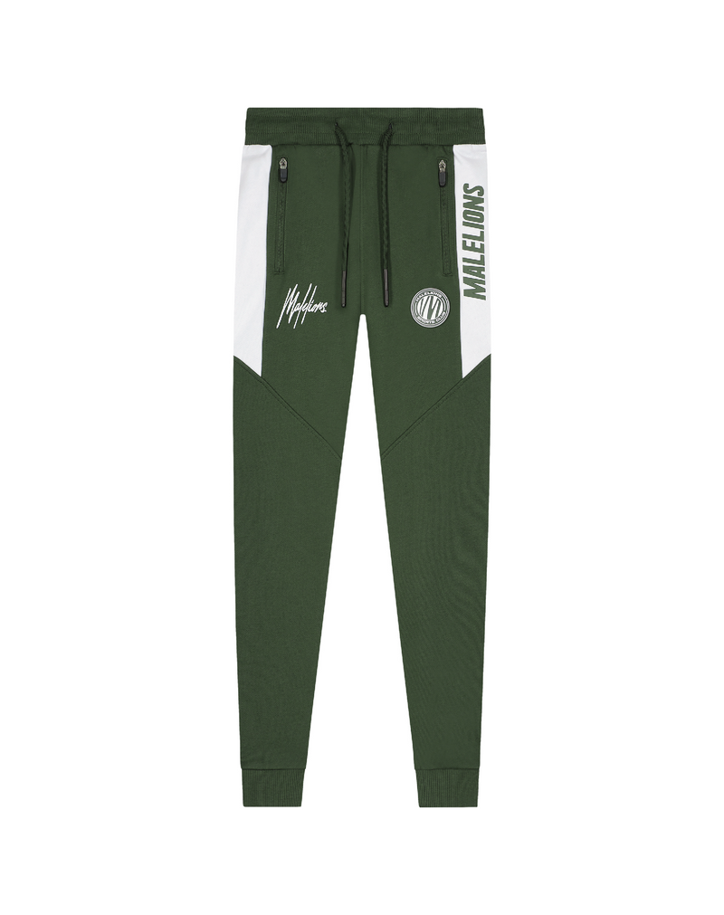 Jongens Junior Sport Coach Trackpants Army/White van  in de kleur Army/White in maat 176.