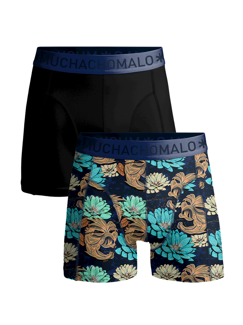Jongens Boys 2-pack shorts Leafs Lick it  van Muchachomalo in de kleur Print/Black in maat 176.