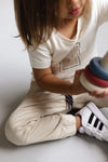 Jongens Shortsleeve LEDGAR van Levv in de kleur Off White in maat 128.