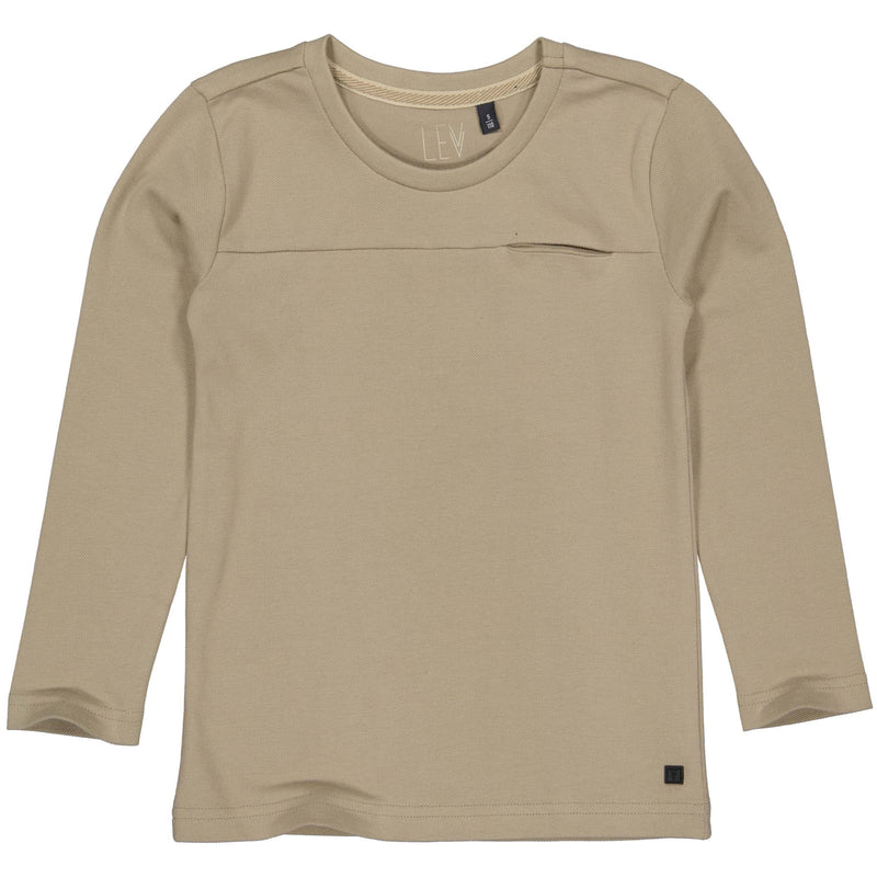 Jongens Longsleeve LELIAS van Levv in de kleur Sand Dessert in maat 128.