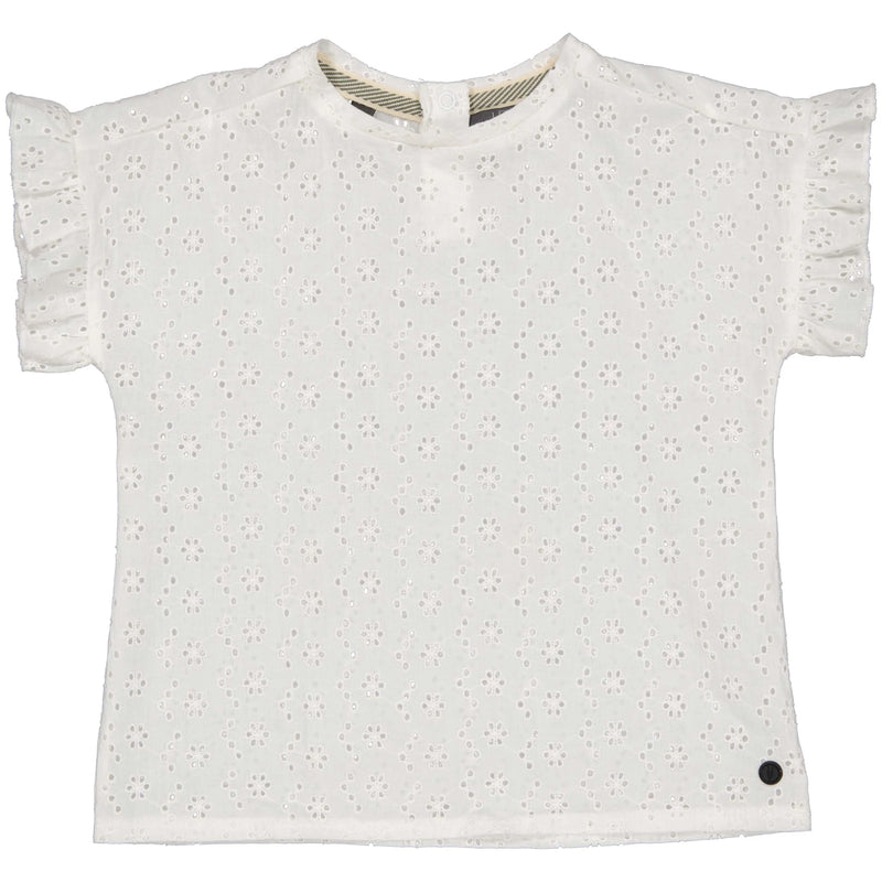 Meisjes Shortsleeve LELLIS van Levv in de kleur Off White in maat 128.