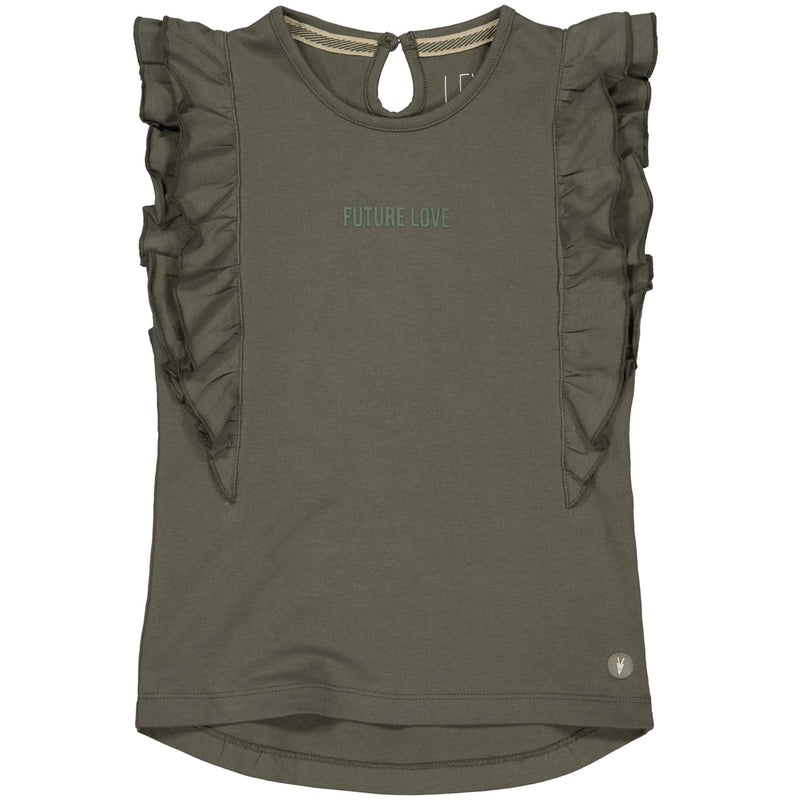Meisjes Shortsleeve LELVIRA van Levv in de kleur Green Basil in maat 128.